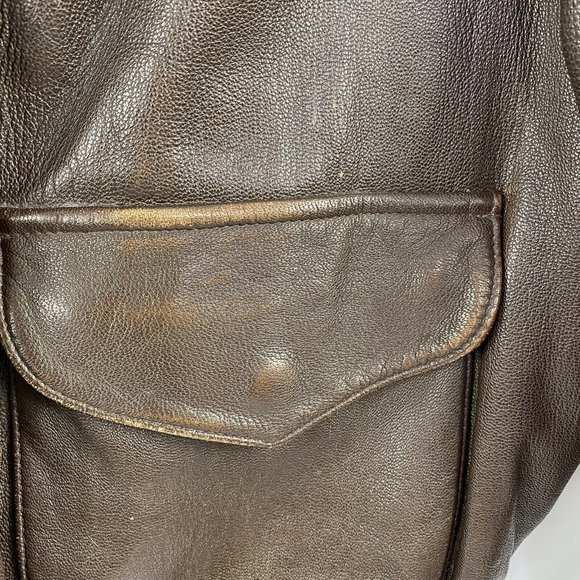 Cooper Type A-2 Brown Goat Skin Leather Flight USA Made Bomber Jacket Men’s SOLD - Picture 5 of 13